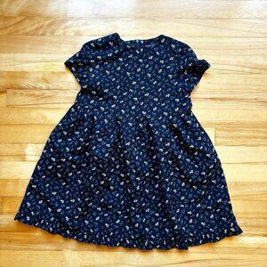 BeBe Girls Black Floral Ruffle Hem Dress - Size 110